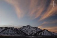 El volcán Socompa (6.060 metros, limite Argentina-Chile), atardecer, provincia de Salta, Argentina