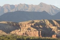 The sedimentary rock formations known as "Los Castillos" (The Castles), Calchaquí valley near Cafayate, province of Salta, Argentina