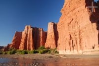 La formación rocosa Los Castillos, en la Quebrada de Cafayate, provincia de Salta, Argentina