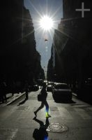 Crossing the street in Buenos Aires, Argentina