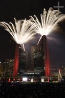 O festival 'Cavalcade of Lights', na praça Nathan Phillips, Toronto, Ontario, Canadá