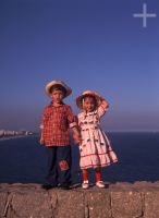 Isadora and Thomas Feibert (twins) dressed for Saint John's party, Rio de Janeiro, Brazil