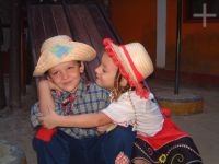 Isadora and Thomas Feibert (twins) dressed for Saint John's party, Rio de Janeiro, Brazil