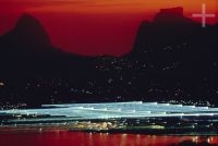 Sunset on Lagoa Rodrigo de Freitas, camera movement, Rio de Janeiro, Brazil