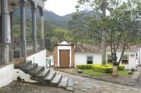 Street and colonial houses in Tiradentes, Minas Gerais state, Brazil