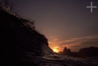 Sunset and wave, Rio de Janeiro, Brazil