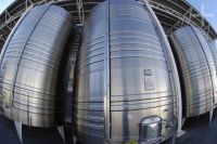 Wine fermentation tanks in the Etchart winery ('bodega'), Cafayate, Salta, Argentina